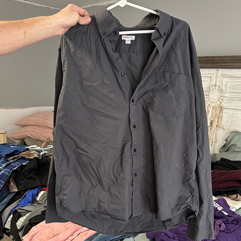 Merona Charcoal Button-Down Shirt